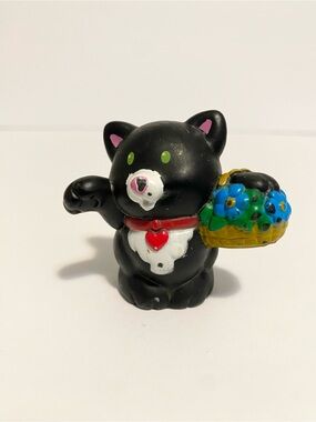 Little People Black Cat Flower Basket Kitty House Halloween 2002 Vintage 4/$20 🛑